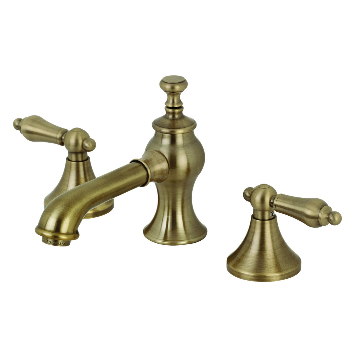 Vintage Widespread Bathroom Faucet with Brass Pop-Up in Antique Brass