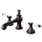 Kingston Brass Bel-Air Widespread Bathroom Faucet with Brass Pop-Up, Oil Rubbed Bronze (KC7065BPL)
