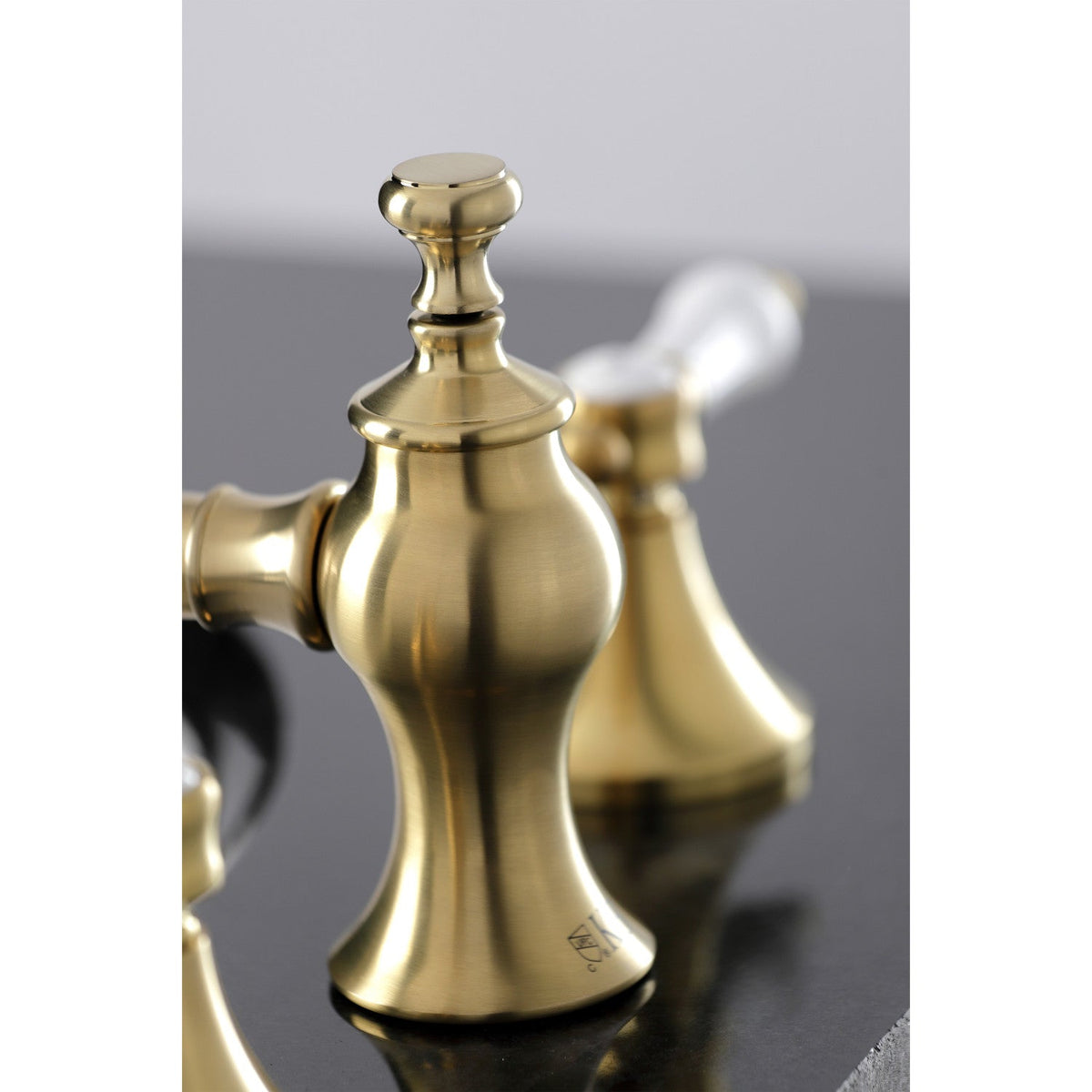 Bel-Air Widespread Bathroom Faucet with Brass Pop-Up in Brushed Brass