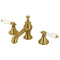 Kingston Brass Vintage Widespread Bathroom Faucet with Brass Pop-Up, Brushed Brass (KC7067PL)