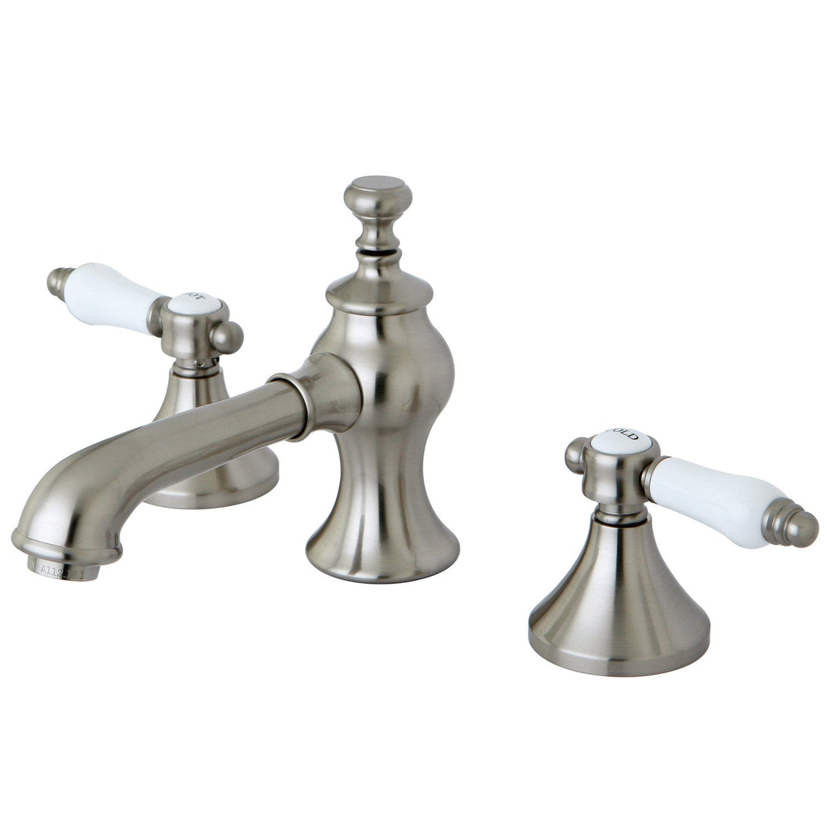 Bel-Air Widespread Bathroom Faucet with Brass Pop-Up in Brushed Nickel