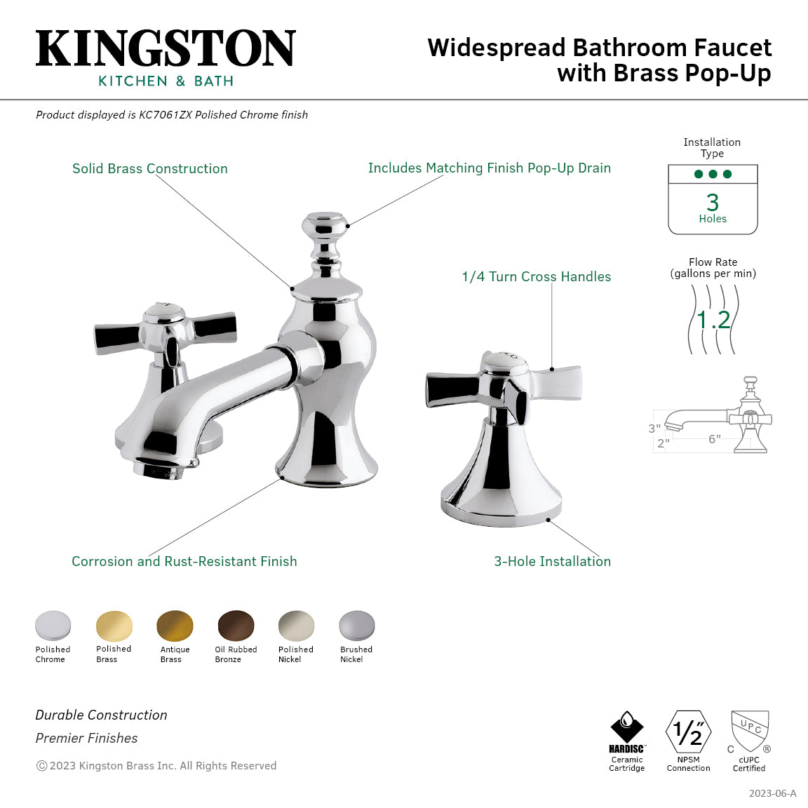 Millennium Widespread Bathroom Faucet with Brass Pop-Up in Brushed Nickel