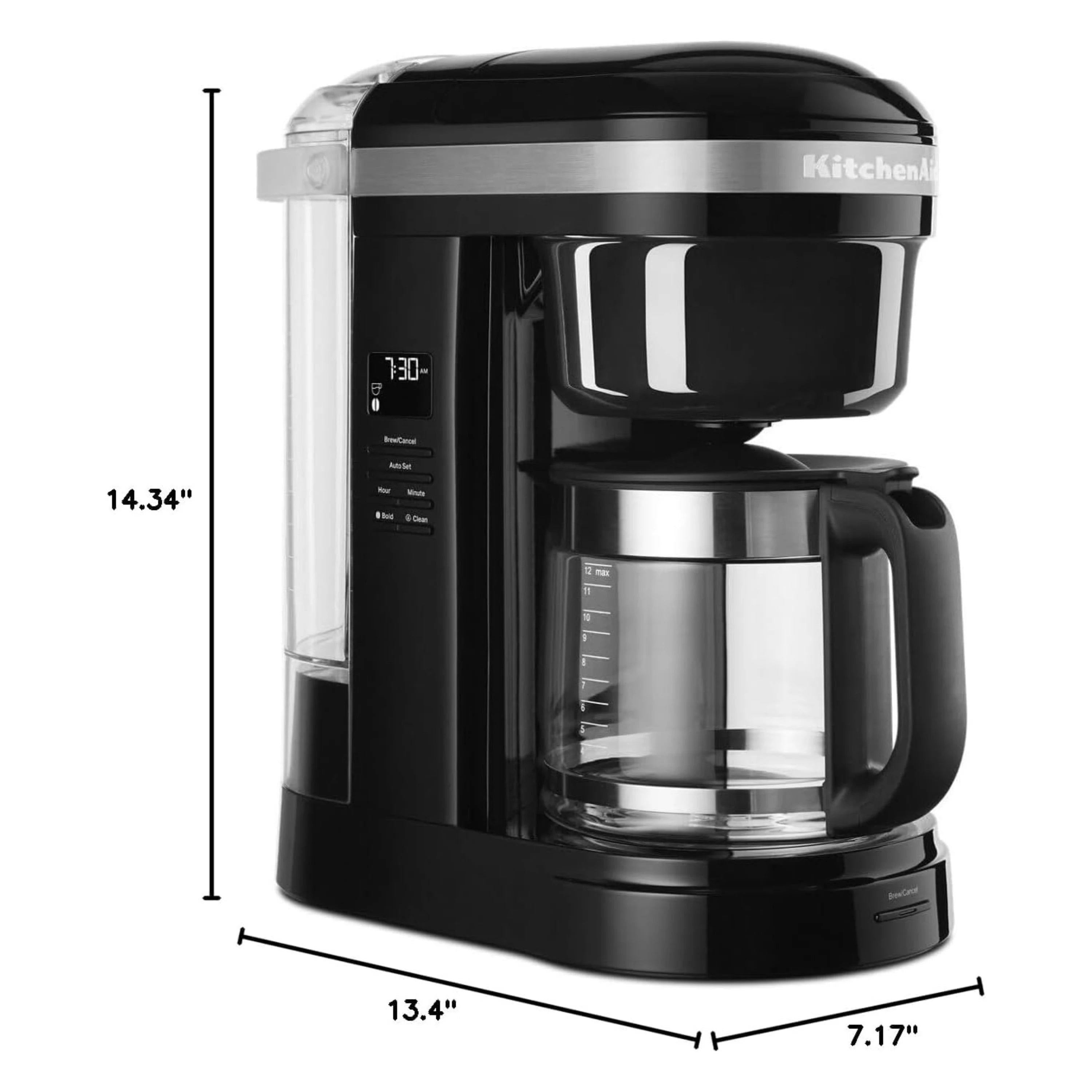 KitchenAid 12-cup drip coffee brewer, Onyx black with spiral showerhead