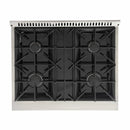 Kucht 30-Inch Pro-Style Dual Fuel Range with Propane Gas in Stainless Steel with White Oven Door (KDF302/LP-W)