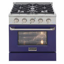 Kucht 30-Inch Pro-Style Dual Fuel Range with Propane Gas in Stainless Steel with Blue Oven Door (KDF302/LP-B)