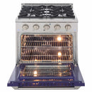 Kucht 30-Inch Pro-Style Dual Fuel Range with Propane Gas in Stainless Steel with Blue Oven Door (KDF302/LP-B)