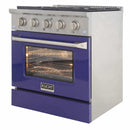 Kucht 30-Inch Pro-Style Dual Fuel Range with Propane Gas in Stainless Steel with Blue Oven Door (KDF302/LP-B)