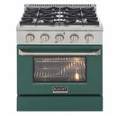Kucht 30-Inch Pro-Style Dual Fuel Range with Propane Gas in Stainless Steel with Green Oven Door (KDF302/LP-G)