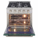 Kucht 30-Inch Pro-Style Dual Fuel Range with Propane Gas in Stainless Steel with Green Oven Door (KDF302/LP-G)