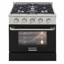 Kucht 30-Inch Pro-Style Dual Fuel Range with Propane Gas in Stainless Steel with Black Oven Door (KDF302/LP-K)