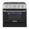 Kucht 30-Inch Pro-Style Dual Fuel Range with Propane Gas in Stainless Steel with Black Oven Door (KDF302/LP-K)