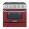 Kucht 30-Inch Pro-Style Dual Fuel Range with Propane Gas in Stainless Steel with Red Oven Door (KDF302/LP-R)