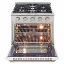 Kucht 30-Inch Pro-Style Dual Fuel Range with Propane Gas in Stainless Steel with White Oven Door (KDF302/LP-W)