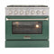 Kucht 36-Inch Pro-Style Dual Fuel Range with Propane Gas in Stainless Steel with Green Oven Door (KDF362/LP-G)