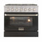 Kucht 36-Inch Pro-Style Dual Fuel Range with Propane Gas in Stainless Steel with Black Oven Door (KDF362/LP-K)