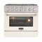 Kucht 36-Inch Pro-Style Dual Fuel Range with Propane Gas in Stainless Steel with White Oven Door (KDF362/LP-W)