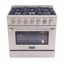 Kucht 36-Inch Pro-Style Dual Fuel Range with Propane Gas in Stainless Steel (KDF362/LP-S)