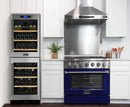 Kucht 36-Inch Pro-Style Dual Fuel Range with Propane Gas in Stainless Steel with Blue Oven Door (KDF362/LP-B)