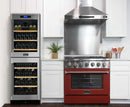 Kucht 36-Inch Pro-Style Dual Fuel Range with Propane Gas in Stainless Steel with Red Oven Door (KDF362/LP-R)