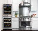 Kucht 4-Piece Appliance Package - 36-Inch Dual Fuel Range in Propane Gas, 36-Inch Refrigerator with Water Dispenser, Dishwasher & Under Cabinet Range Hood in Stainless Steel