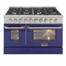 Kucht 48-Inch Pro-Style Dual Fuel Range with Propane Gas in Stainless Steel with Blue Oven Door (KDF482/LP-B)