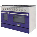 Kucht 48-Inch Pro-Style Dual Fuel Range with Propane Gas in Stainless Steel with Blue Oven Door (KDF482/LP-B)