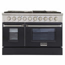 Kucht 48-Inch Pro-Style Dual Fuel Range with Propane Gas in Stainless Steel with Black Oven Door (KDF482/LP-K)