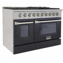 Kucht 48-Inch Pro-Style Dual Fuel Range with Propane Gas in Stainless Steel with Black Oven Door (KDF482/LP-K)