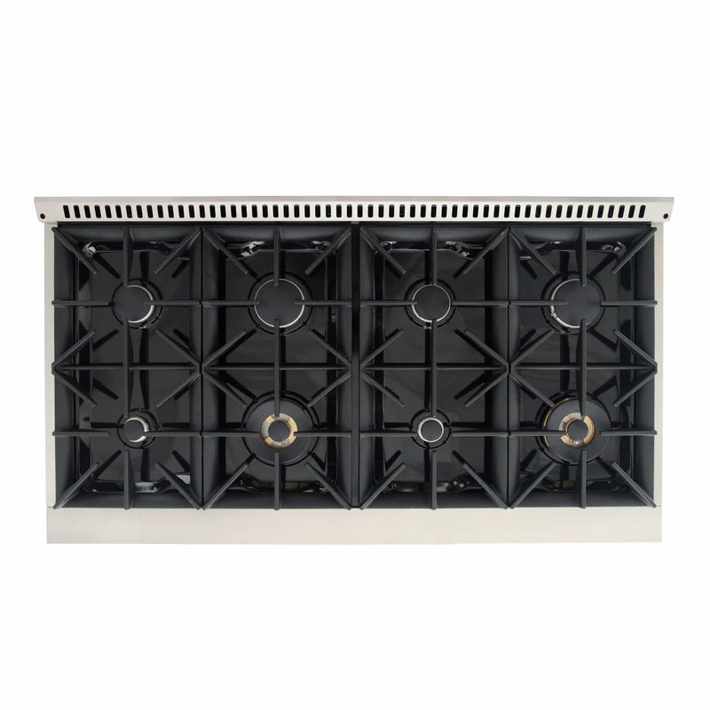 Kucht 48-Inch Pro-Style Dual Fuel Range with Propane Gas in Stainless Steel with Black Oven Door (KDF482/LP-K)