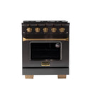 KUCHT Gemstone Professional 30-Inch 4.2 Cu. Ft. Dual Fuel Range for Propane Gas with Sealed Burners and Convection Oven in Titanium Stainless Steel (KED304/LP)
