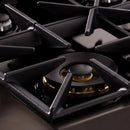 KUCHT Gemstone Professional 36-Inch 5.2 cu. ft. Gas Range with Sealed Burners and Convection Oven in Titanium Stainless Steel with Gold Accents (KEG363)