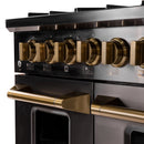 KUCHT Gemstone Professional 48-Inch 6.7 Cu. Ft. Dual Fuel Range for Natural Gas with Sealed Burners and Convection Oven in Titanium Stainless Steel (KED484)
