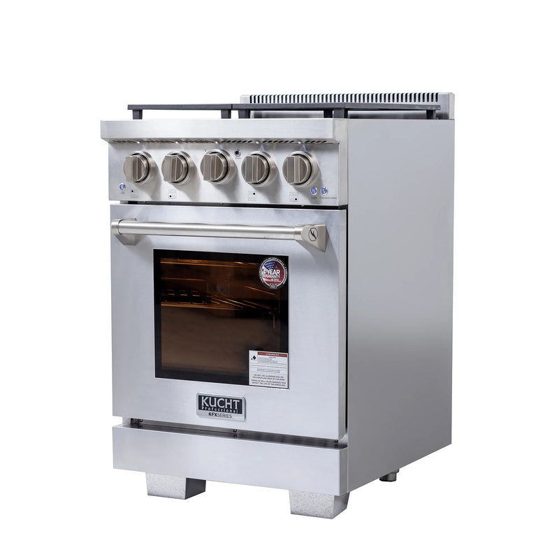 Kucht Professional 24-Inch 2.5 cu. ft. Gas Range in Stainless Steel with True Simmer Burners (KFX2400X-S)