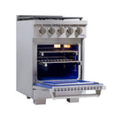 Kucht Professional 24-Inch Propane Gas Range with 2.5 cu. ft. Oven in Stainless Steel with True Simmer Burners (KFX2400X/LP)
