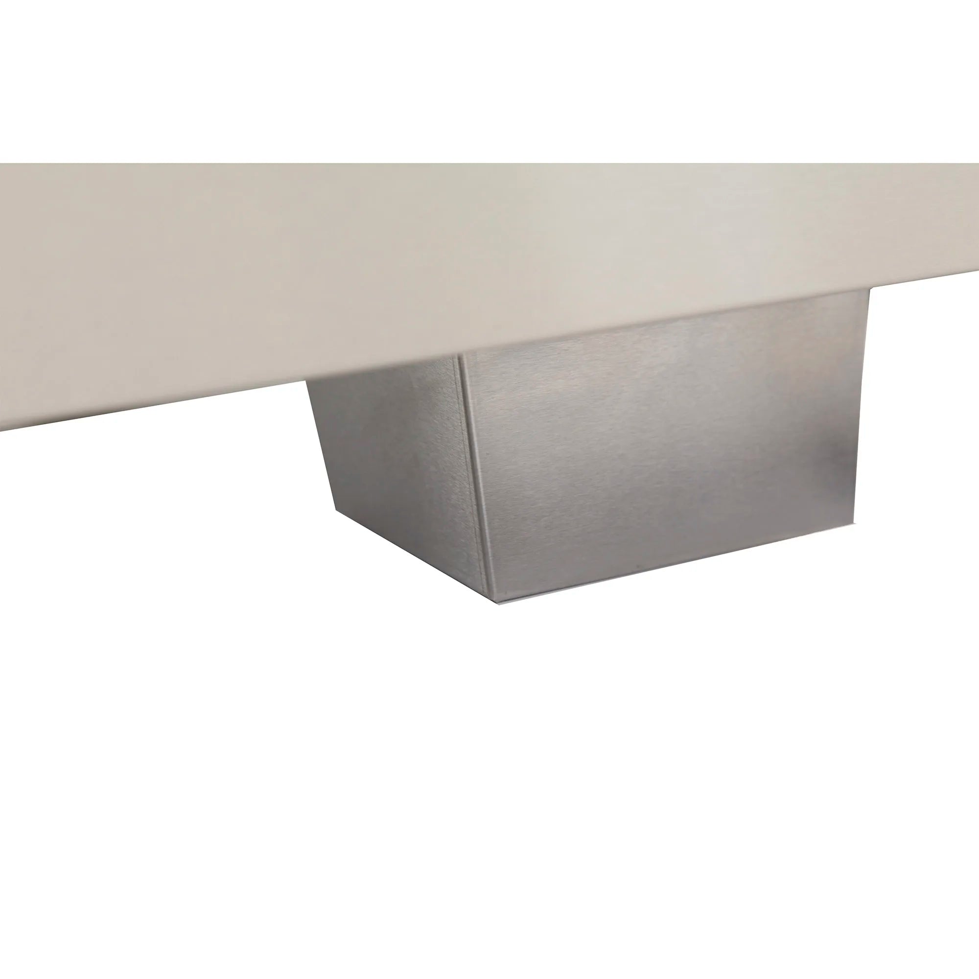 Stainless lower drawer panel with centered cutout