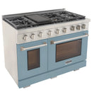 Kucht Professional 48-Inch 6.7 cu. ft. Propane Gas Range in Light Blue with True Simmer Burners (KFX4800X/LP-LB)