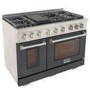Kucht Professional 48-Inch 6.7 cu. ft. Gas Range in Cement Gray with True Simmer Burners (KFX4800X-GY)