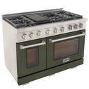 Kucht Professional 48-Inch 6.7 cu. ft. Gas Range in Olive Green with True Simmer Burners (KFX4800X-G)