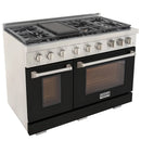 Kucht Professional 48-Inch 6.7 cu. ft. Propane Gas Range in Black with True Simmer Burners (KFX4800X/LP-BK)