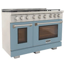 Kucht Professional 48-Inch 6.7 cu. ft. Propane Gas Range in Light Blue with True Simmer Burners (KFX4800X/LP-LB)