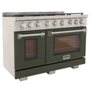 Kucht Professional 48-Inch 6.7 cu. ft. Gas Range in Olive Green with Silver Accents (KFX480-G)