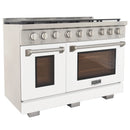 Kucht Professional 48-Inch 6.7 cu. ft. Gas Range in White with Silver Accents (KFX480-W)