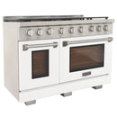 Kucht Professional 48-Inch 6.7 cu. ft. Propane Gas Range in White with True Simmer Burners (KFX4800X/LP-W)