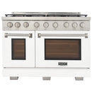 Kucht Professional 48-Inch 6.7 cu. ft. Gas Range in White with Silver Accents (KFX480-W)