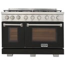 Kucht Professional 48-Inch 6.7 cu. ft. Propane Gas Range in Black with True Simmer Burners (KFX4800X/LP-BK)