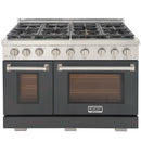 Kucht Professional 48-Inch 6.7 cu. ft. Gas Range in Cement Gray with True Simmer Burners (KFX4800X-GY)