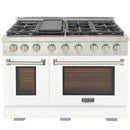 Kucht Professional 48-Inch 6.7 cu. ft. Gas Range in White with Silver Accents (KFX480-W)