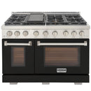 Kucht Professional 48-Inch 6.7 cu. ft. Gas Range in Black with Silver Accents (KFX480-BK)