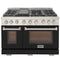Kucht Professional 48-Inch 6.7 cu. ft. Propane Gas Range in Black with True Simmer Burners (KFX4800X/LP-BK)
