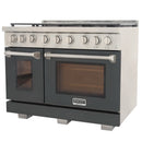Kucht Professional 48-Inch 6.7 cu. ft. Gas Range in Cement Gray with True Simmer Burners (KFX4800X-GY)
